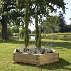 Jardiniere Bois Hexagonale 222